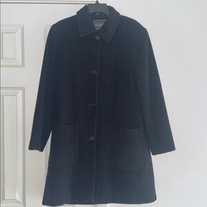 Pendleton Wool/Cashmere Women's Black Pea Coat EUC!
